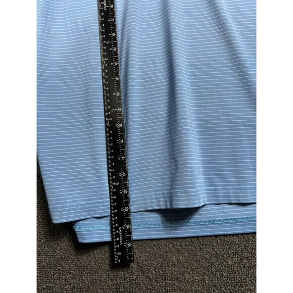 Fennec Highly Evolved Golf Polo Shirt Mens Size L Blue White Striped Performance - Picture 6 of 7